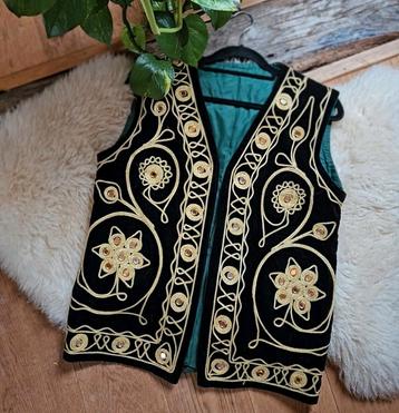 Vintage Afghaanse gilet jas waistcoat romy Boomsma hippie  beschikbaar voor biedingen