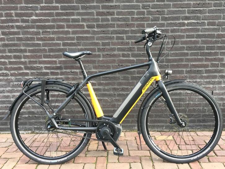 Sparta M11Ti H57 Zwart/Geel mat. Slechts 1400 km., Fietsen en Brommers, Elektrische fietsen, Gebruikt, Sparta, 55 tot 59 cm, 50 km per accu of meer
