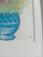 Aquarel Stilleven met bloemen gesigneerd, Antiek en Kunst, Verzenden