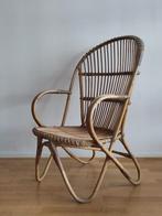 Vintage rotan fauteuil Rohe Noordwolde stoeltje riet stoel, Huis en Inrichting, Fauteuils, Ophalen, Riet of Rotan, Gebruikt, Mid century modern dutch design