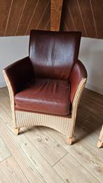 2 Riet/Lederen Stoelen - Ruinerwold, Minder dan 50 cm, Gebruikt, Minder dan 75 cm, Ophalen of Verzenden