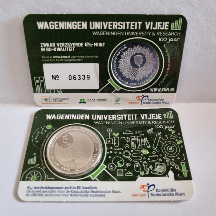 5 Euro coincard 2018 Wageningen Universiteit Vijfje - BU, Postzegels en Munten, Munten | Nederland, Euro's, Ophalen of Verzenden