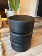 Showmodel Bijzettafel Rond 35 cm Zwart Mangohout, Ophalen, Minder dan 45 cm, Minder dan 55 cm, Rond