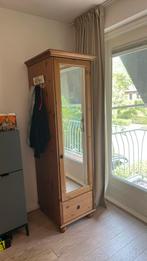 Kleding/linnenkast massief hout met spiegel, Huis en Inrichting, Ophalen, Gebruikt, 50 tot 100 cm, 150 tot 200 cm