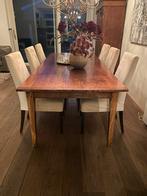 Eetkamers set met 6 roomwitte stoelen, Huis en Inrichting, Complete eetkamers, Ophalen, Gebruikt, Modern klassiek, 4 tot 6 stoelen