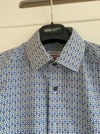 Heren Overhemd Wit Blauw Geel Ruit Marvelis Maat S 38, Marvelis, Halswijdte 38 (S) of kleiner, Wit, Ophalen of Verzenden