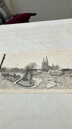 Tilburg pentekening heuvelplein st Josef kerk 1964, Antiek en Kunst, Kunst | Tekeningen en Foto's, Ophalen of Verzenden