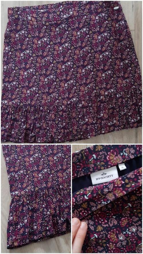 Dames vrolijke bloemetjes rok - HV Society - 36/S - paars, Kleding | Dames, Rokken, Zo goed als nieuw, Maat 36 (S), Overige kleuren