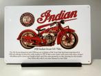 1928 Indian Scout 101 750cc  metalen reclamebord, Ophalen of Verzenden, Nieuw, Motoren