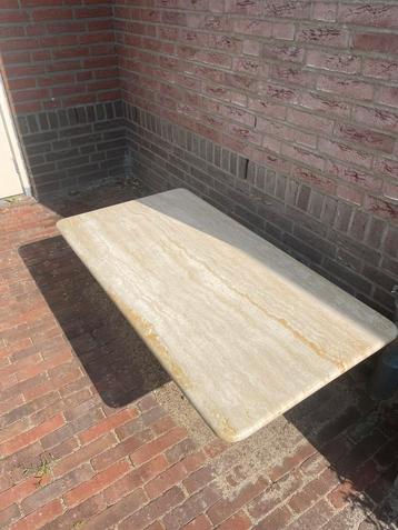Travertin salontafel marmerlook beige terra – vintage design beschikbaar voor biedingen