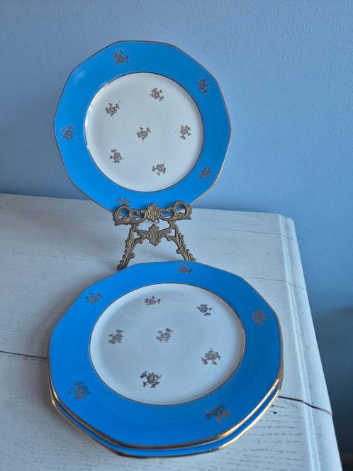 10-hoekige vintage Moulin des Loups dinerbord (VERKOCHT), Antiek en Kunst, Antiek | Servies los, Ophalen of Verzenden