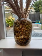 Grote vaas panter print / cheetah print 44 cm hoog, Huis en Inrichting, Ophalen, Overige kleuren, Minder dan 50 cm, Glas