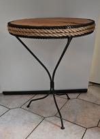 Te koop mooi houten bijzettafel, Minder dan 55 cm, Gebruikt, Rond, Hout