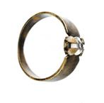 Vingerring zilver clear stone 3,26g Ø21mm    rf019, Verzenden, Zilver
