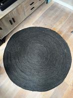 Zwart jute vloerkleed 160cm, Ophalen, Zwart, 150 tot 200 cm, Rond