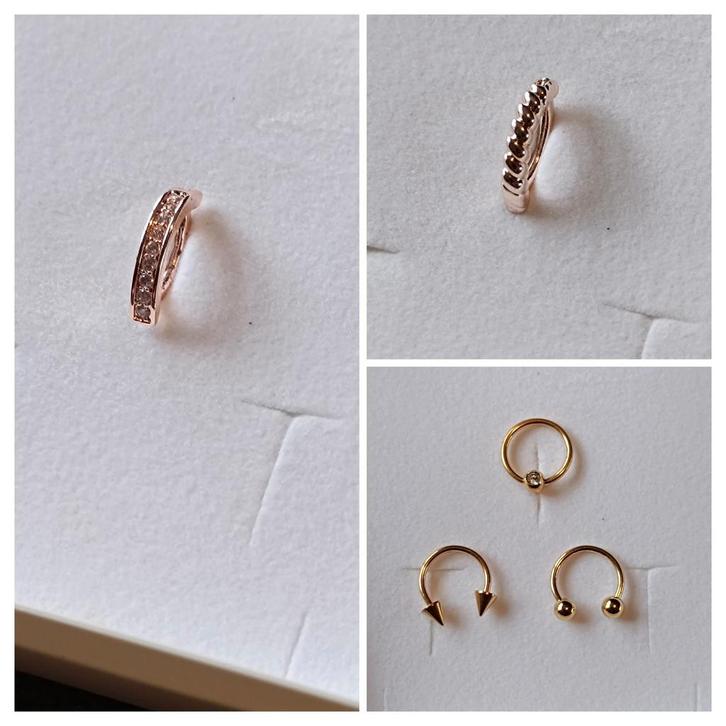 Verschillende piercings en tunnels, Sieraden, Tassen en Uiterlijk, Piercings, Zo goed als nieuw, Ophalen of Verzenden