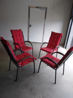 Royal garden 4 stoelen net kussens  +  2 lage en tafel, Metaal, Zo goed als nieuw, Ophalen