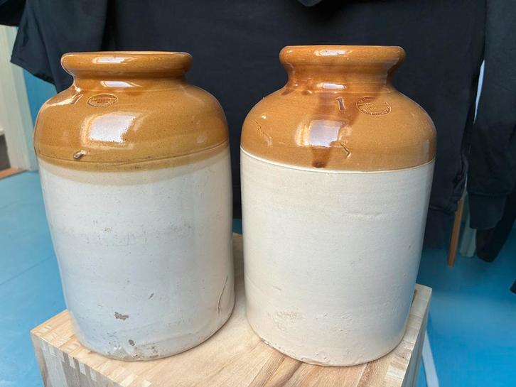 Oude aardewerk potten - set van 2, Antiek en Kunst, Antiek | Keramiek en Aardewerk, Ophalen