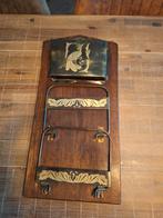 Vintage Antieke brieven- en dagbladhouder, muurbevestiging., Ophalen of Verzenden