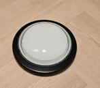 Plafondlamp/ plafonniere wit glas en zwarte rand, Huis en Inrichting, Lampen | Plafondlampen, Ophalen of Verzenden, Gebruikt, Glas