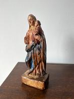 Antiek Madonna met Kind Notenhout Beeld, Antiek en Kunst, Kunst | Beelden en Houtsnijwerken, Ophalen of Verzenden