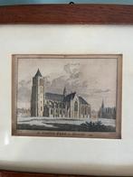 Oude prent van de Grote Kerk te Tholen, 1763, Ophalen of Verzenden