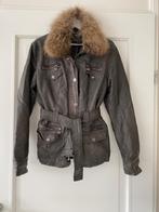 Leather look jas met bont, leren jasje met bont, Ophalen of Verzenden, Zo goed als nieuw, Maat 42/44 (L), Bruin