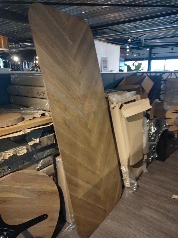 Eikenhout Visgraad Tafelblad Verjongd Klassiek Hotelchique, Huis en Inrichting, Tafels | Eettafels, Nieuw, 50 tot 100 cm, 150 tot 200 cm