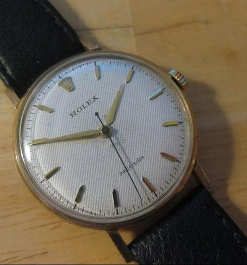 Rolex precision goud, Sieraden, Tassen en Uiterlijk, Horloges | Heren, Gebruikt, Polshorloge, Rolex, Goud, Leer, Ophalen of Verzenden