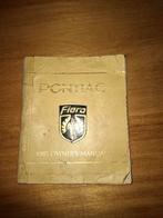 Pontiac Fiero Handleiding /  owners Manual, Ophalen of Verzenden, Gelezen, Pontiac