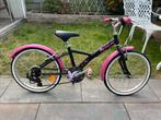 B'Twin 20 inch kinderfiets - Zwart/Roze - bijna nieuw, Ophalen, Gebruikt, 24 inch, Handrem