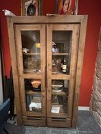 Houten kast, Huis en Inrichting, Kasten | Boekenkasten, Ophalen, 100 tot 150 cm, Glas, Zo goed als nieuw