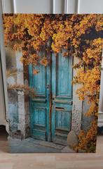 Groot Canvas turquoise deur., Schilderij, Ophalen of Verzenden, Zo goed als nieuw, 75 cm of meer