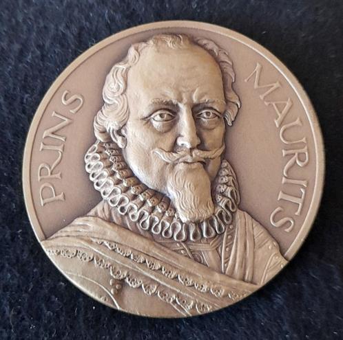 Bronzen penning Prins Maurits 1567-1625, Postzegels en Munten, Penningen en Medailles, Brons, Nederland, Ophalen of Verzenden