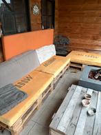 Pallets 8x Loungebank met Kussens, Tuin en Terras, Tuinbanken, Ophalen, Gebruikt, Nvt, Nvt