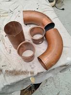 Restpartij koperen hemelwaterafvoer 80mm, Bochten, Gebruikt, Ophalen of Verzenden, Rvs