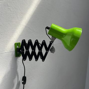Vintage schaarlamp / wandlamp groen – Pfäffle Leuchten  beschikbaar voor biedingen