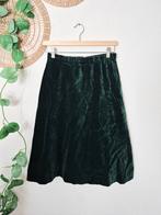 Vintage groen fluwelen a-lijn midirok XS/S, Ophalen of Verzenden, Zo goed als nieuw, Vintage, Maat 36 (S)