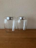 2 handgemaakte kandelaars, Ophalen of Verzenden, Zo goed als nieuw, Overige materialen, Minder dan 25 cm