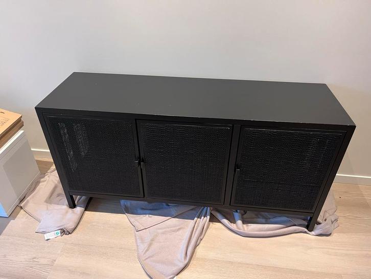 Tv meubel Karwei - Zwart, Huis en Inrichting, Kasten | Dressoirs, Gebruikt, 150 tot 200 cm, 25 tot 50 cm, Met lade(s), Overige materialen