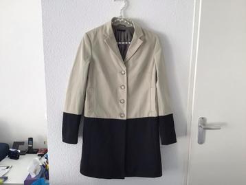 Sisley Trenchcoat Beige/Zwart - Maat 42 (valt kleiner) beschikbaar voor biedingen