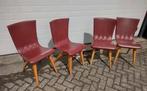 G.J. van Os Culemborg vier swing chairs eetkamerstoelen., Ophalen, Zo goed als nieuw, Vier, Vintage item