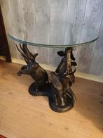 te.koop.een.mooije.bronzen.tavel.maaten.49.cm.h, Ophalen of Verzenden, Rond, Minder dan 55 cm