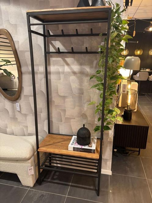 Showmodel Staande Kapstok Kelsie 182 x 70cm acaciahout, Huis en Inrichting, Woonaccessoires | Kapstokken, Zo goed als nieuw, Staande kapstok
