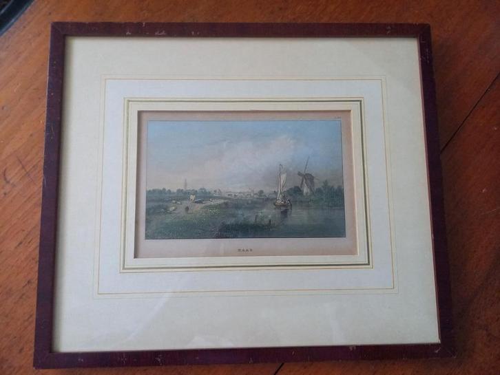 Oude Afbeelding afkomstig uit een Antiekwinkel, Antiek en Kunst, Kunst | Etsen en Gravures, Ophalen of Verzenden