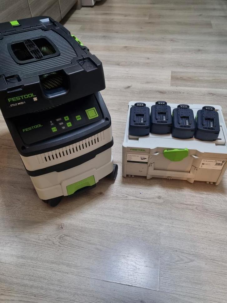 Festool ctlc midi I + Festool SYS 18V 4x5,0/TCL 6 DUO, Doe-het-zelf en Verbouw, Reinigingsmachines, Ophalen of Verzenden