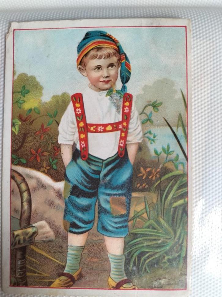 Oude prentkaart van jongen in klederdracht, Verzamelen, Ansichtkaarten | Buitenland, Gelopen, Duitsland, Voor 1920, Ophalen of Verzenden