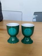 Eierdopjes smiley set van 2, Ophalen, Keramiek, Overige typen, Zo goed als nieuw