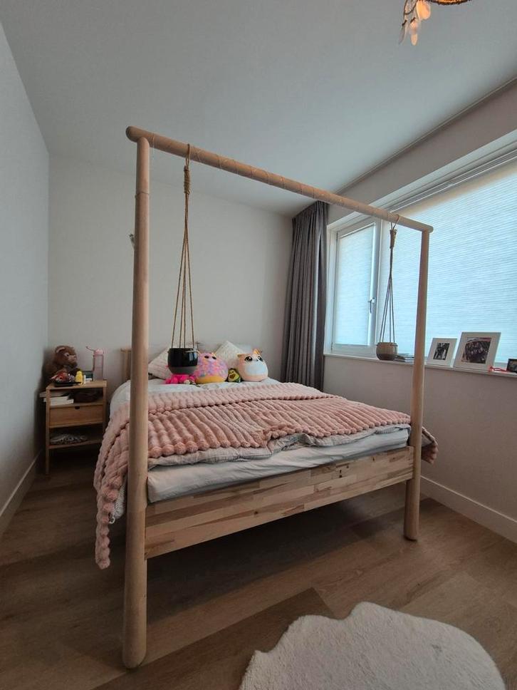 Ikea GJÖRA bedframe - 140X200, Huis en Inrichting, Slaapkamer | Bedden, Zo goed als nieuw, Tweepersoons, 140 cm, Hout, Wit, Ophalen of Verzenden