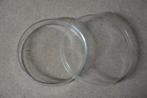 2x glazen kweek kweekbakjes schaal deksel 10x2cm decoratie, Schaal, Rond, Ophalen of Verzenden, Glas